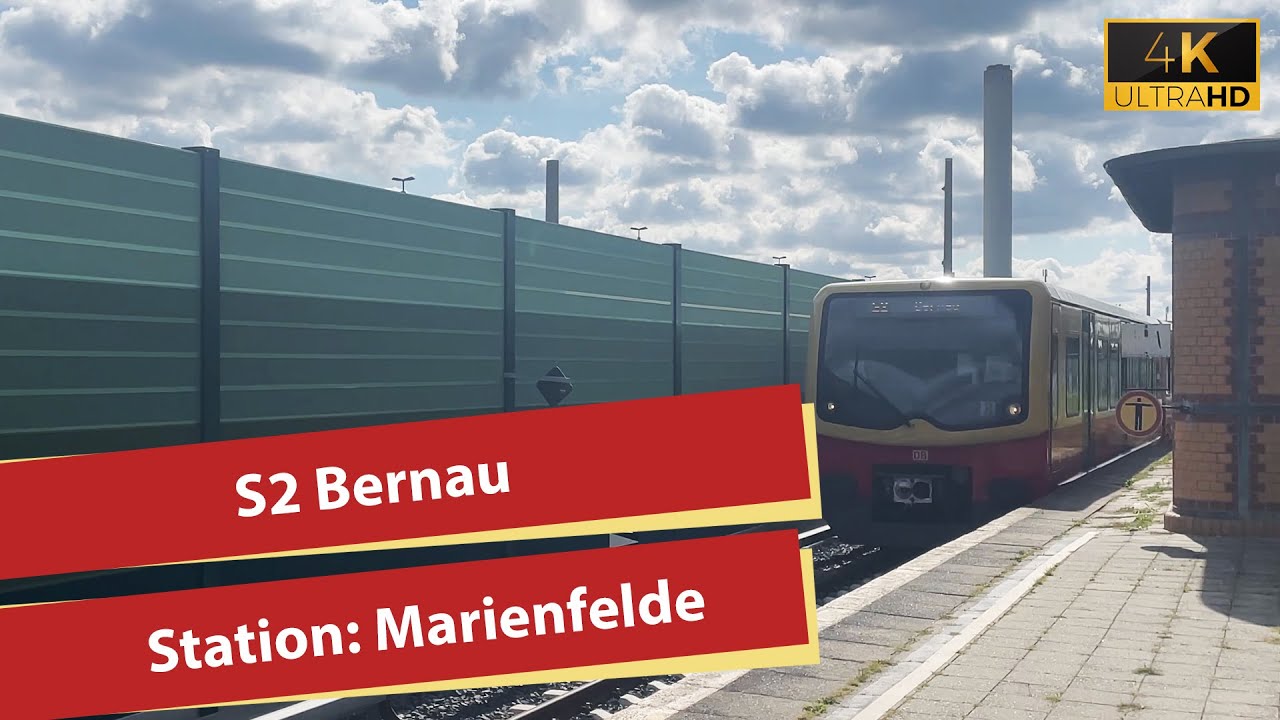 (4K) S-Bahn Berlin - Marienfelde , die S2 nach Bernau