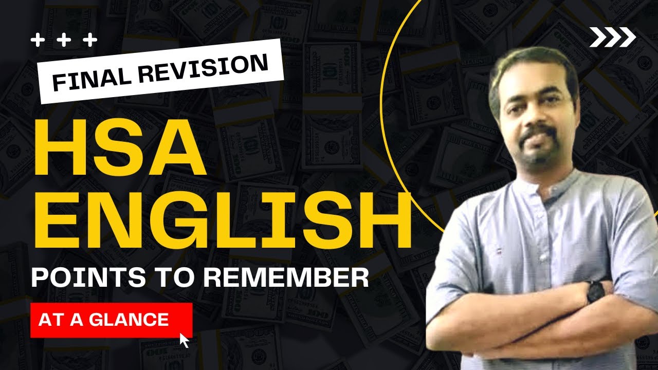 HSA  English 2022 | Points to remember | HSA English classes | Renjit's English