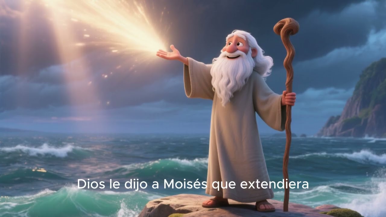 Dios hizo un camino donde parecía imposible… 🌊✨#Moisés #bibliaparaniños#milagros #historiasbiblicas