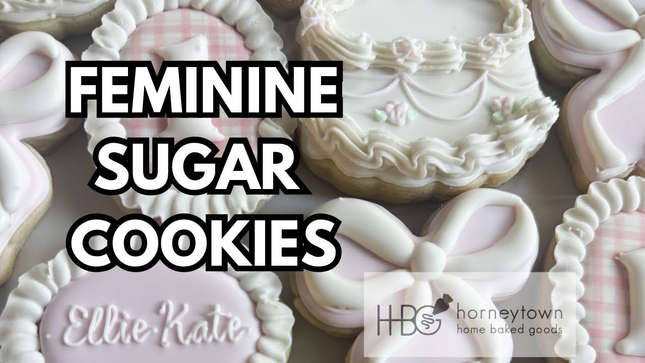 Sweet feminine sugar cookie ideas ~ Baby shower sugar cookie tutorial 