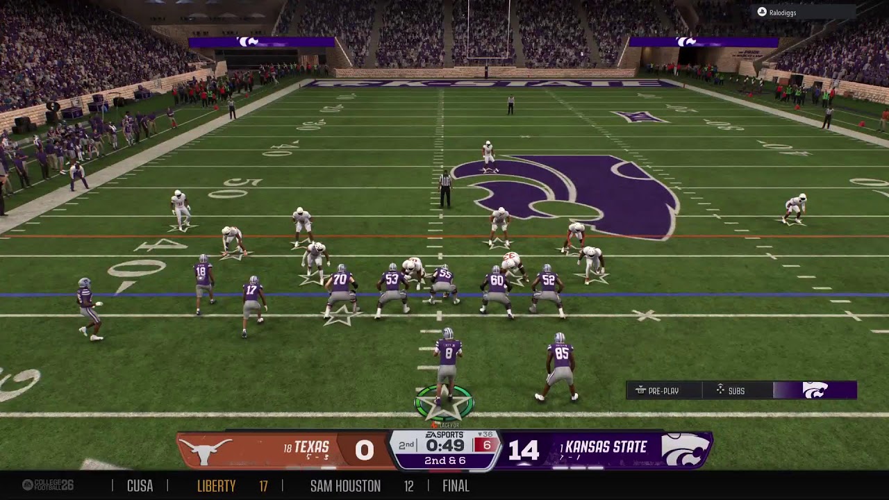 NCAA 26 Online Dynasty Gameplay: Texas @ Kansas State