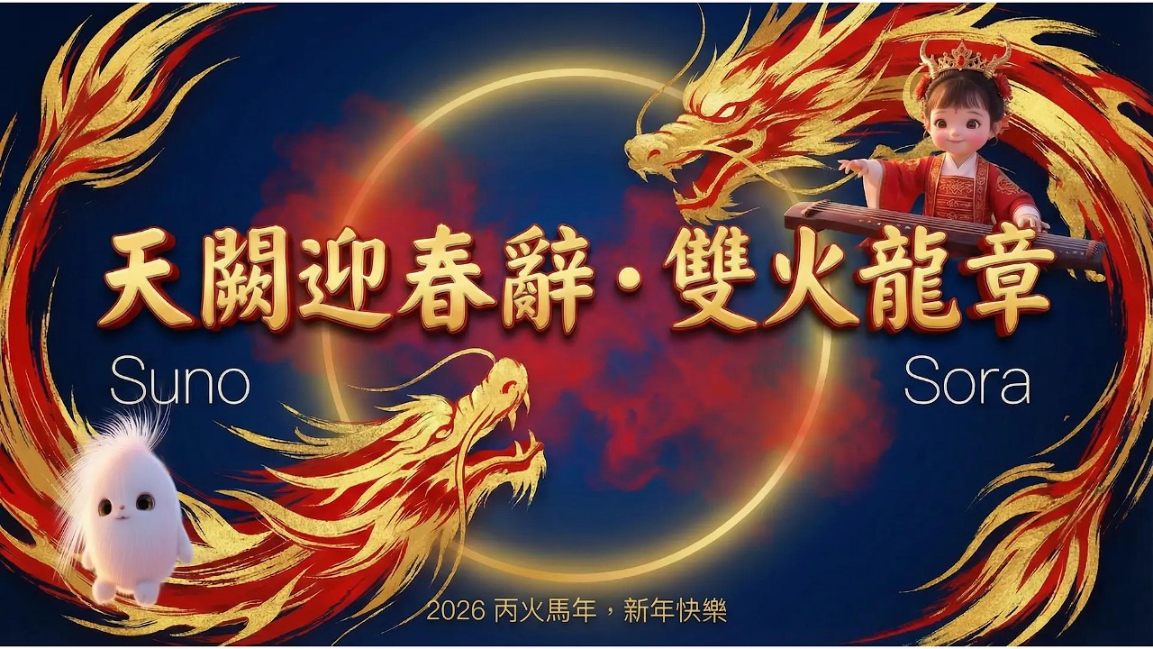 🐉✨《天闕迎春辭・雙火龍章》2026 丙火馬年祝福曲｜龍族公主古箏獻禮