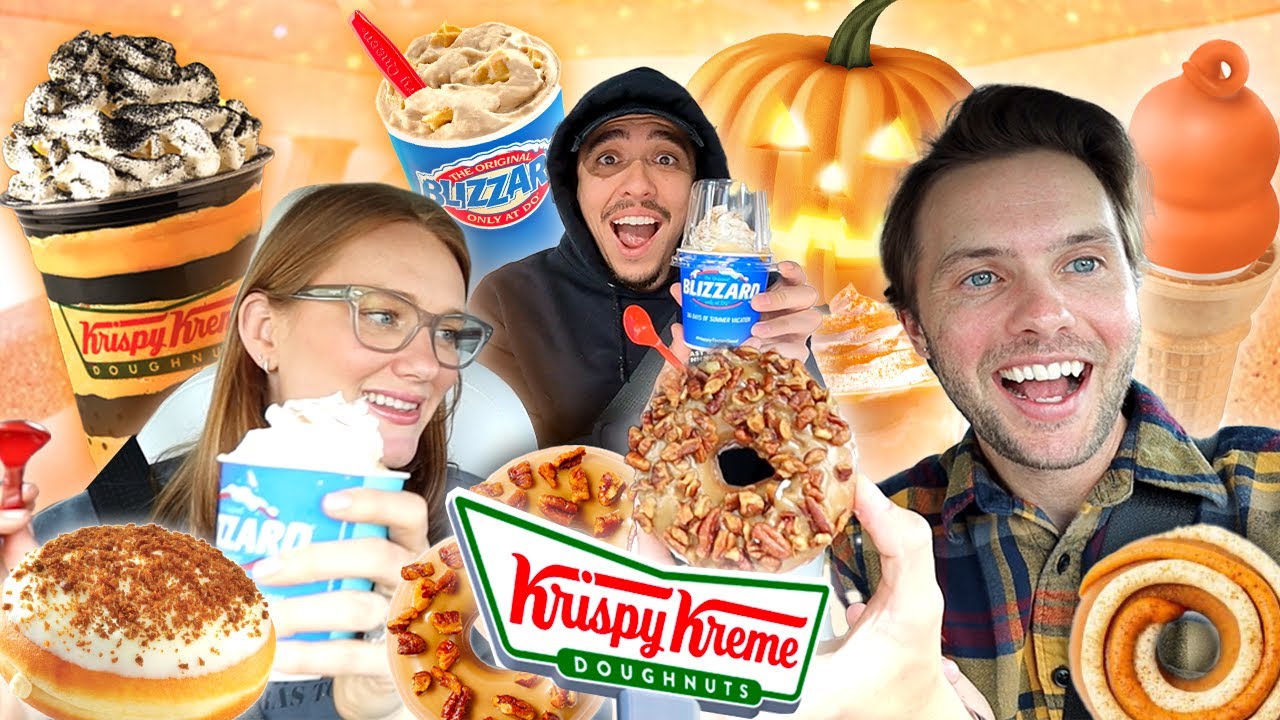 Tasting PUMPKIN Celebrity Foods! Krispy Kreme and FALL DESSERTS!!
