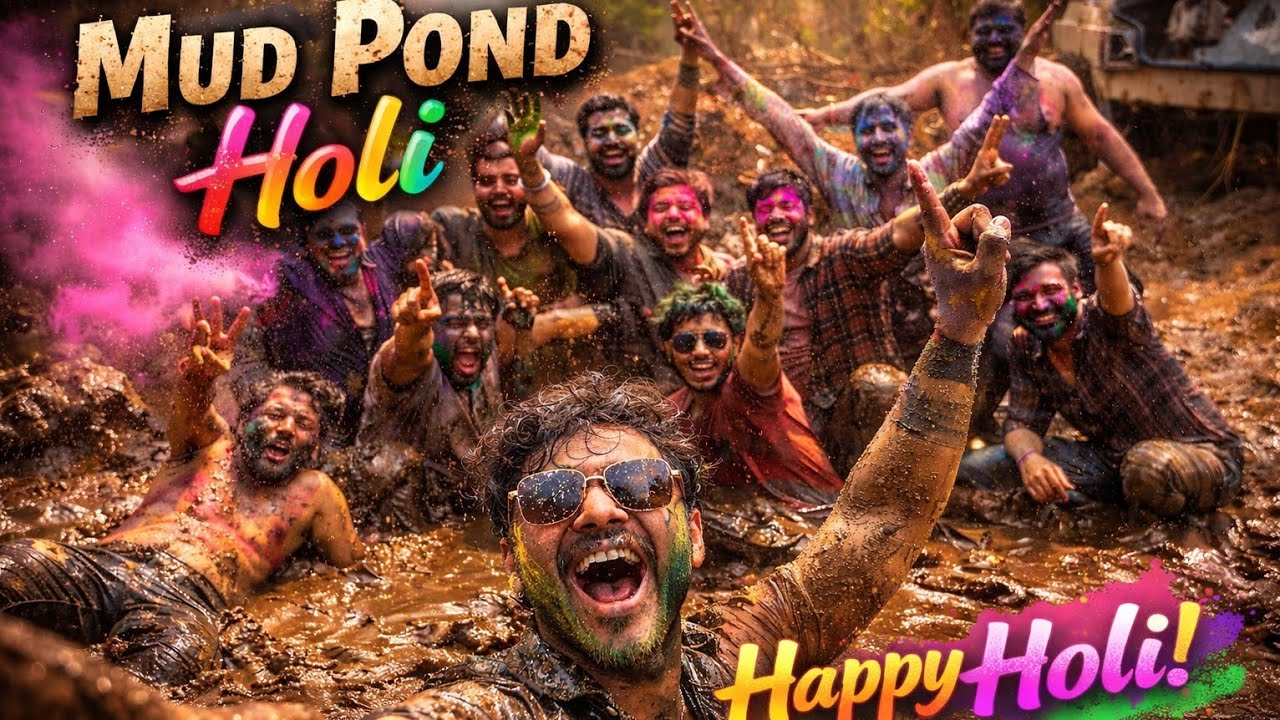 BIGGEST Mud Pond Holi 🫟 Celebration 2026 🤯 | Crazy Mud 🥳 Holi 🌈With Friends🤩 #Holi2026 #MudHoli 