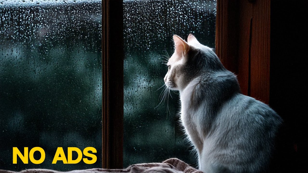 Cat Purring And Rain With Dimmed Screen | Cat Purring ASMR & Rain for Sleep | 10 Hours |