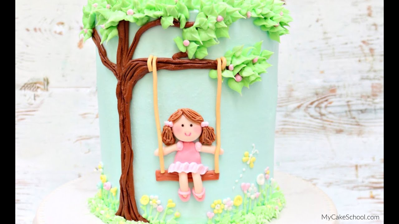 Girl on a Swing Cake Video Tutorial