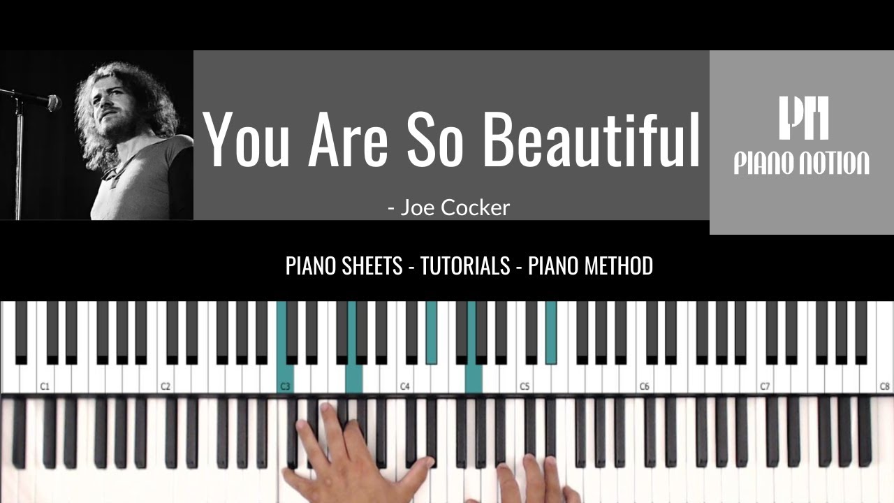 You Are So Beautiful - Joe Cocker (Sheet Music - Piano Solo - Piano Cover - Tutorial)