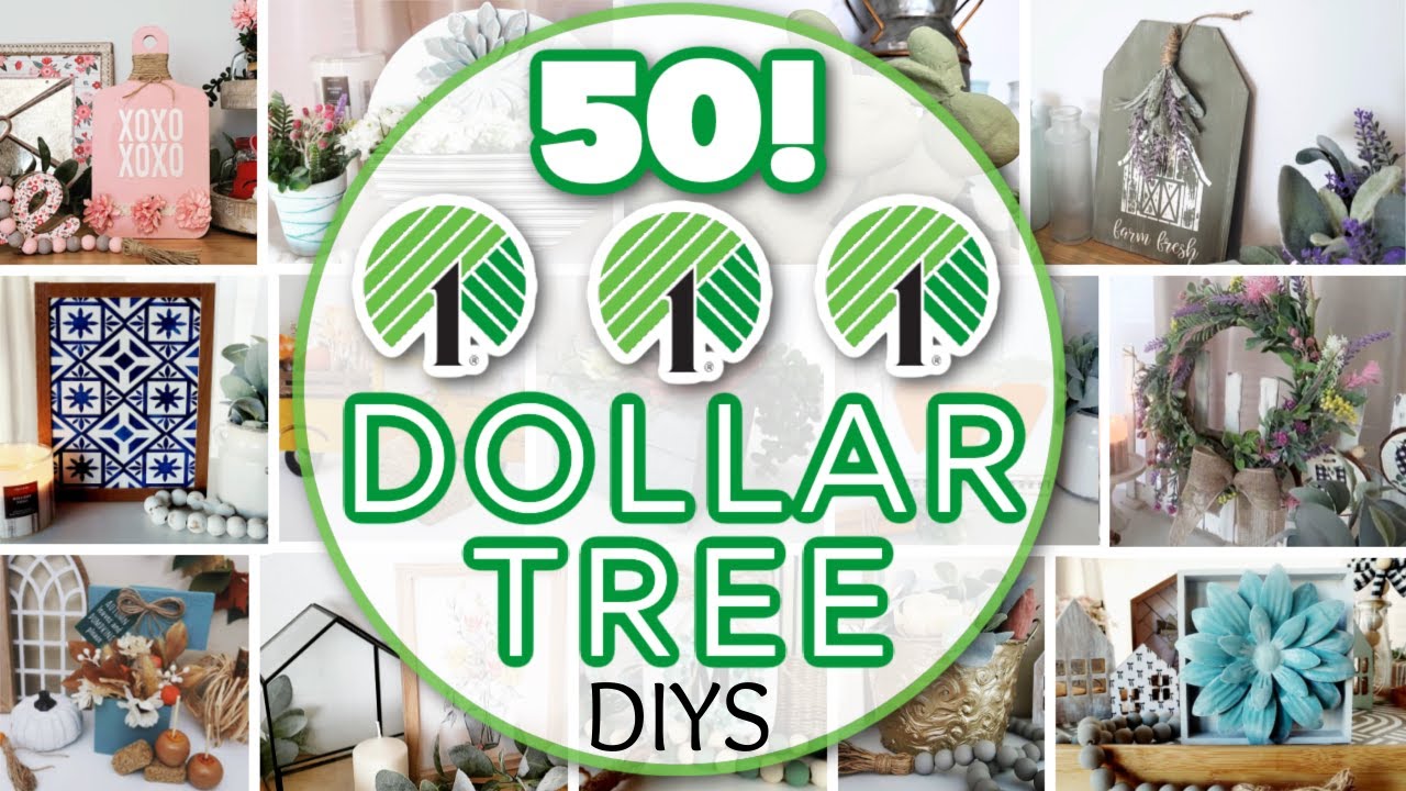50!! DOLLAR TREE DIYS | Dollar Tree MEGA Video FULL Of AFFORDABLE Home Decor | Easy Decor Crafts!