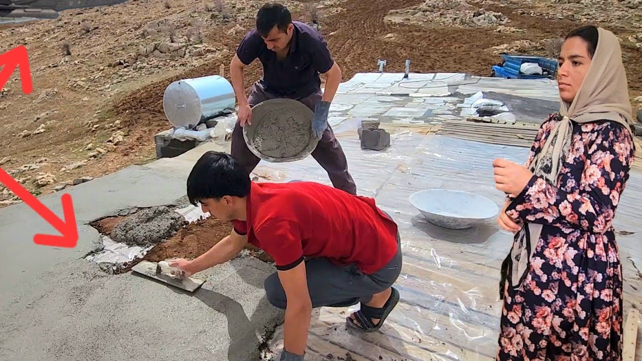 ✈️Cementing the roof of the bathroom and completing the ceiling pallets of Muhammad's room ✨