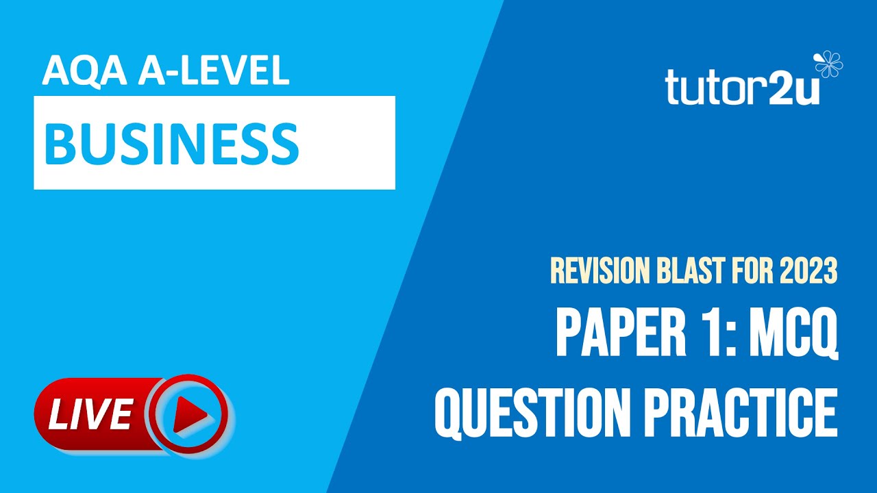 Paper 1 MCQ Question Practice Session 2  | AQA A-Level Business 2023