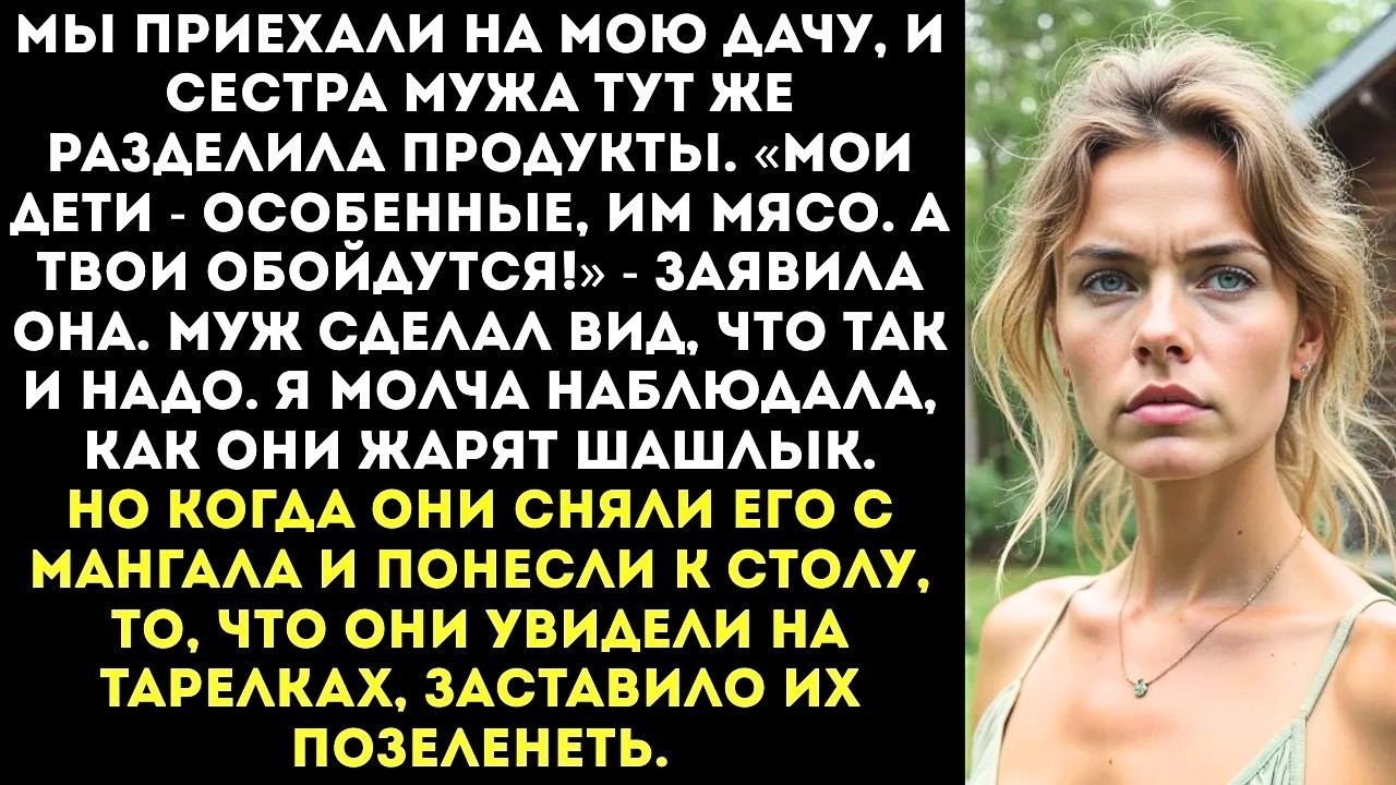 «Мои дети будут есть шашлык, а твои — макароны!» — золовка приказала на даче при всех
