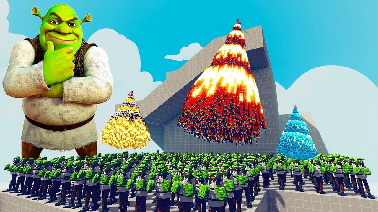200x SHREK vs 4x EVERY GOD - Totally Accurate Battle Simulator TABS