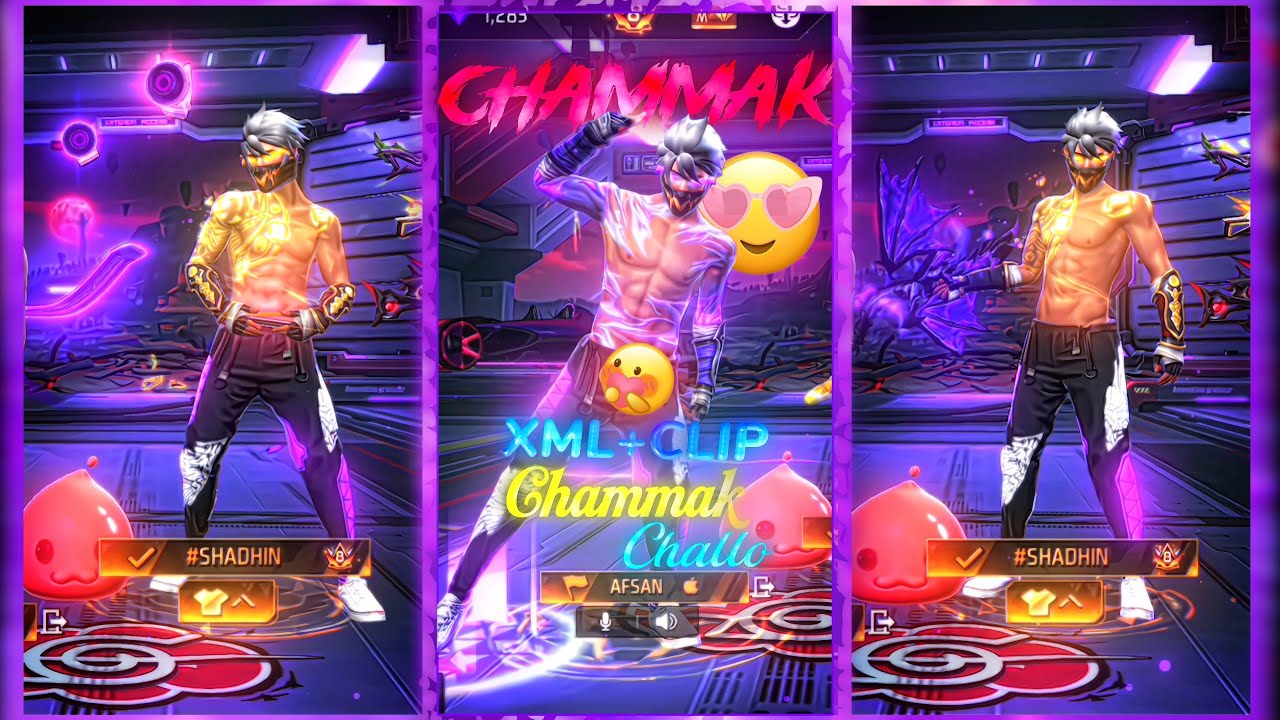 CHAMMAK CHALLO😍💜✨|XML + CLIP⬇️🩷✨| FF DUO NEW TREND 💫💯💖