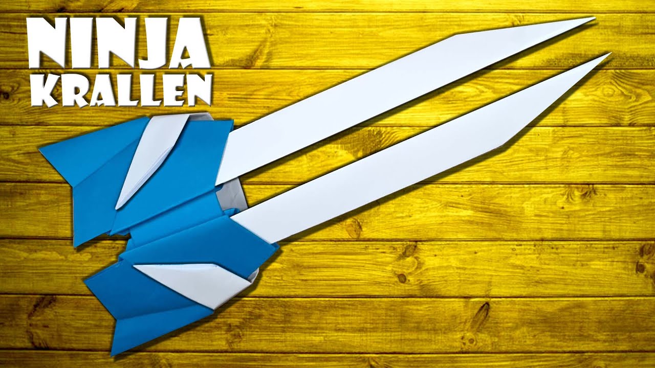 Ninja Schwert basteln Spielzeug Krallen Origami Waffe aus Papier - ninja katana sword toy DIY craft