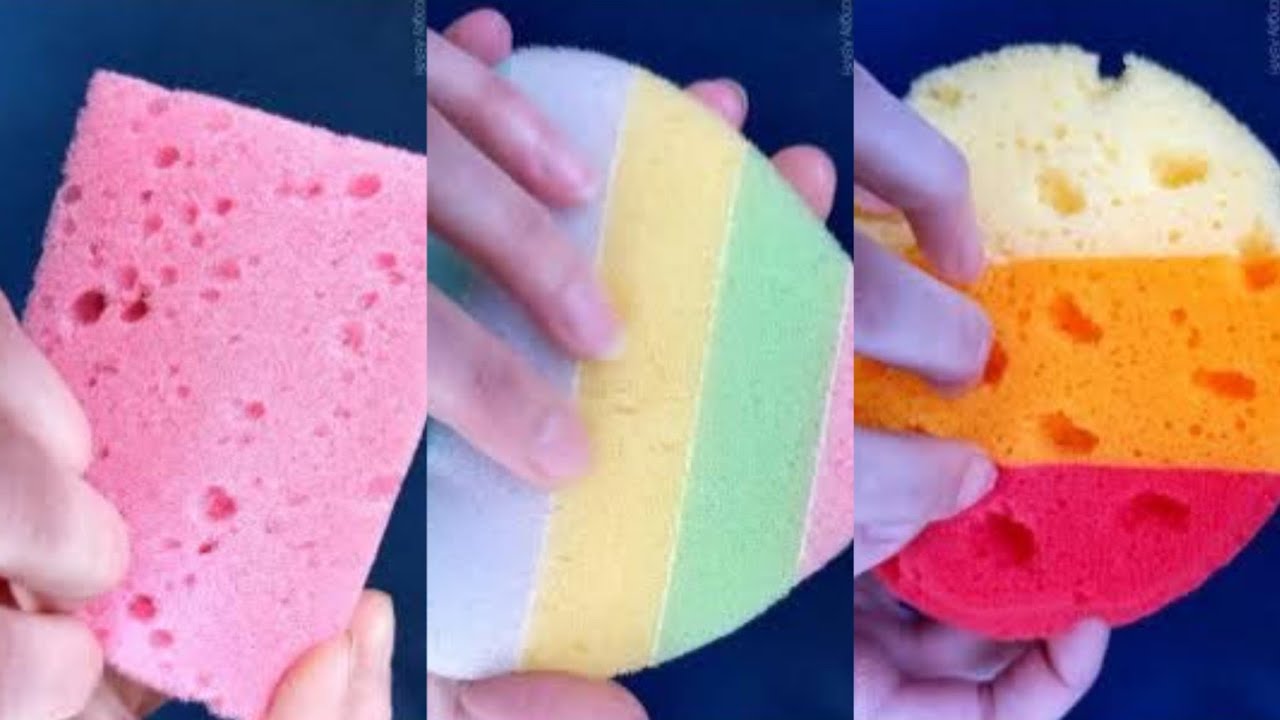 ASMR Sponge 🧽 Dry Scratching Kitchen Sponges, Bath Sponges, and Car Sponges [ONLY SCRATCHING!]