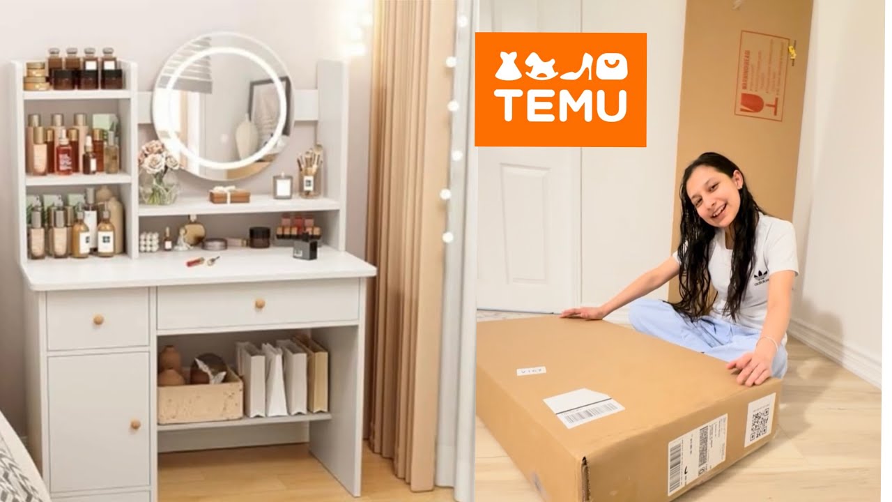 😍Temu Vanity Unboxing | Perfect Makeup Station Setup!💄