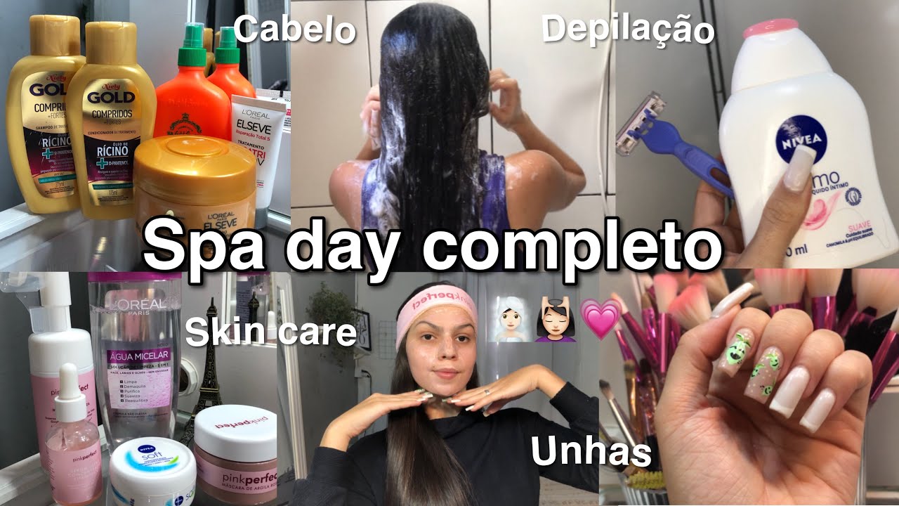 SPA DAY COMPLETO 🧖🏻‍♀️💆🏻‍♀️| ￼cabelo, skincare, unha, shopping, comprinhas…