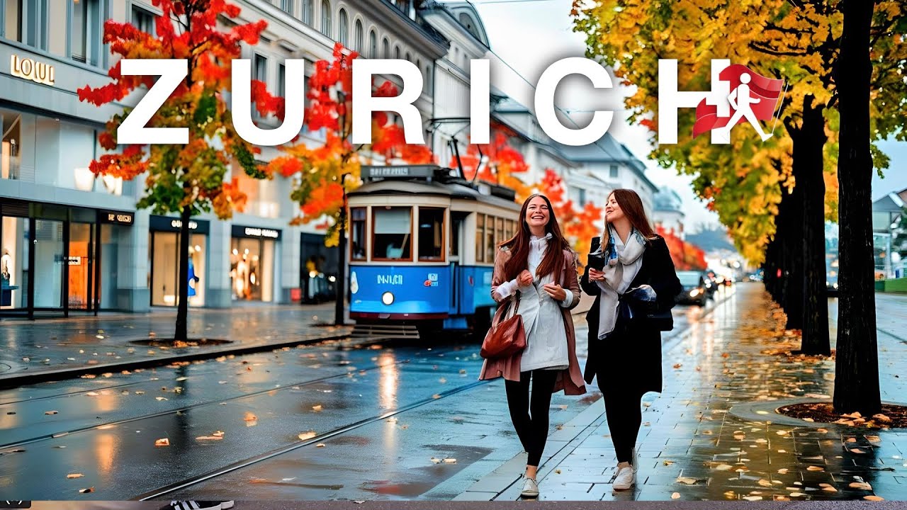 Zurich in Autumn Colors 🍂 | Scenic City Walk & Stunning Views 🇨🇭