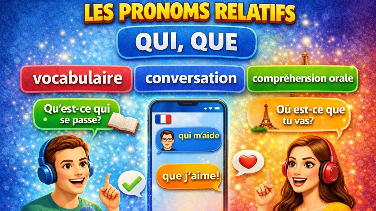 Les pronoms relatifs qui et que : vocabulaire, conversation et compréhension orale ||