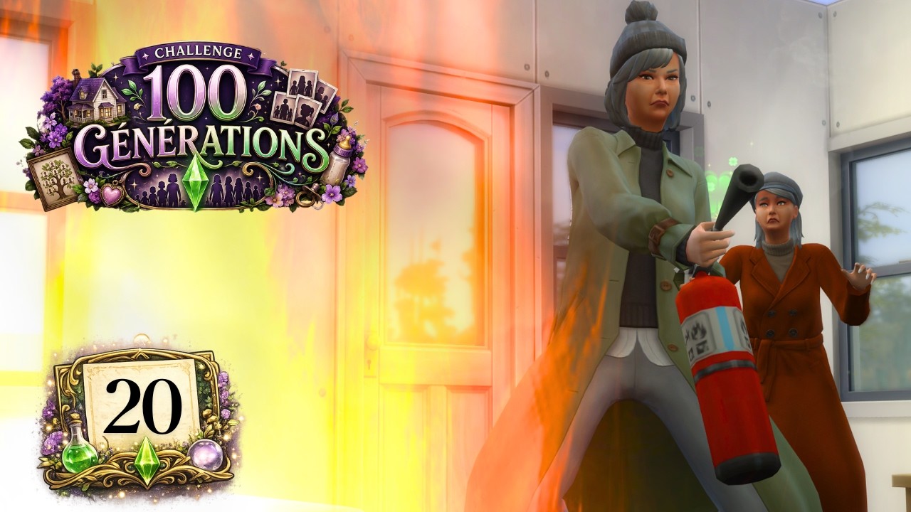 Incendie et Retraite || Ep 20 || Challenge 💯 Générations || LES SIMS 4