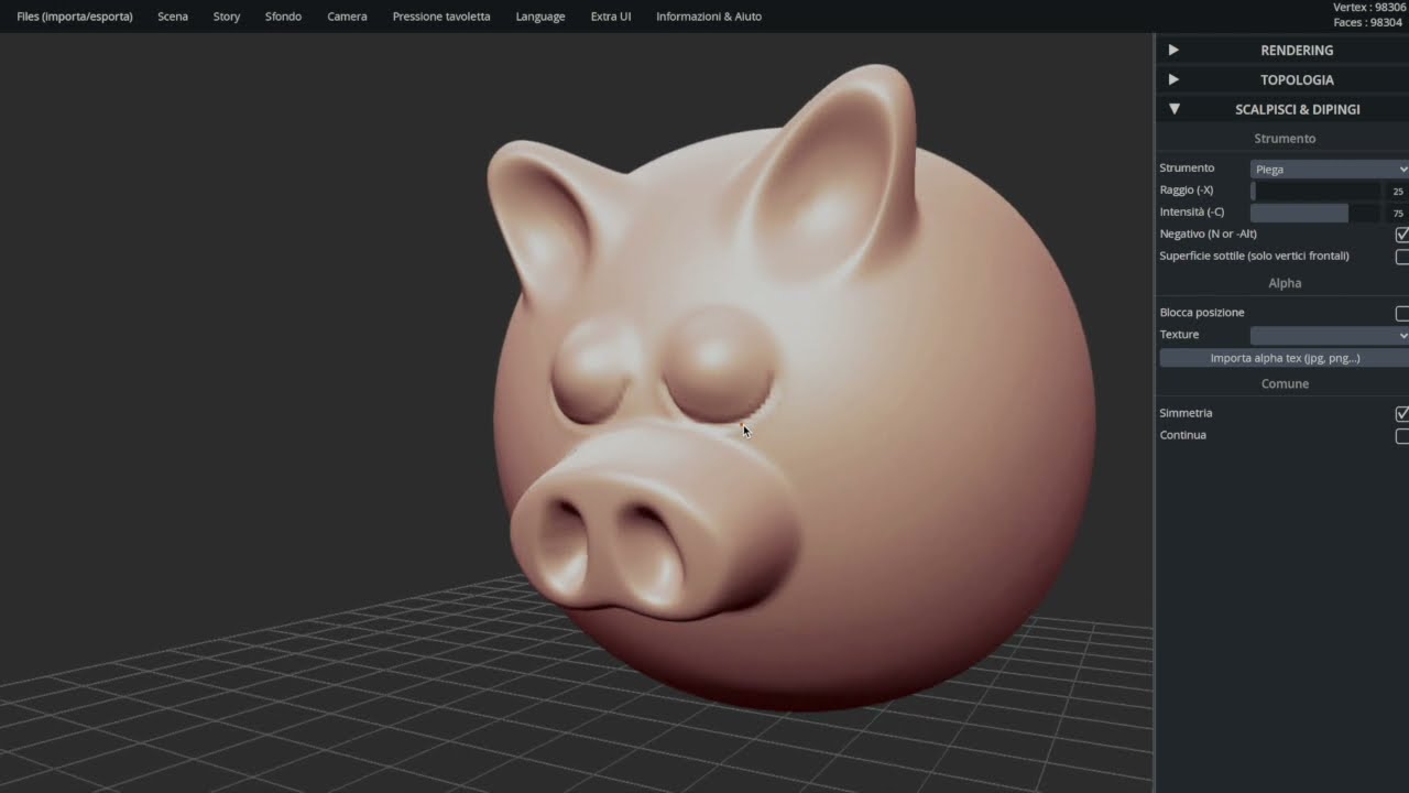 Tutorial maialino - Sculptgl