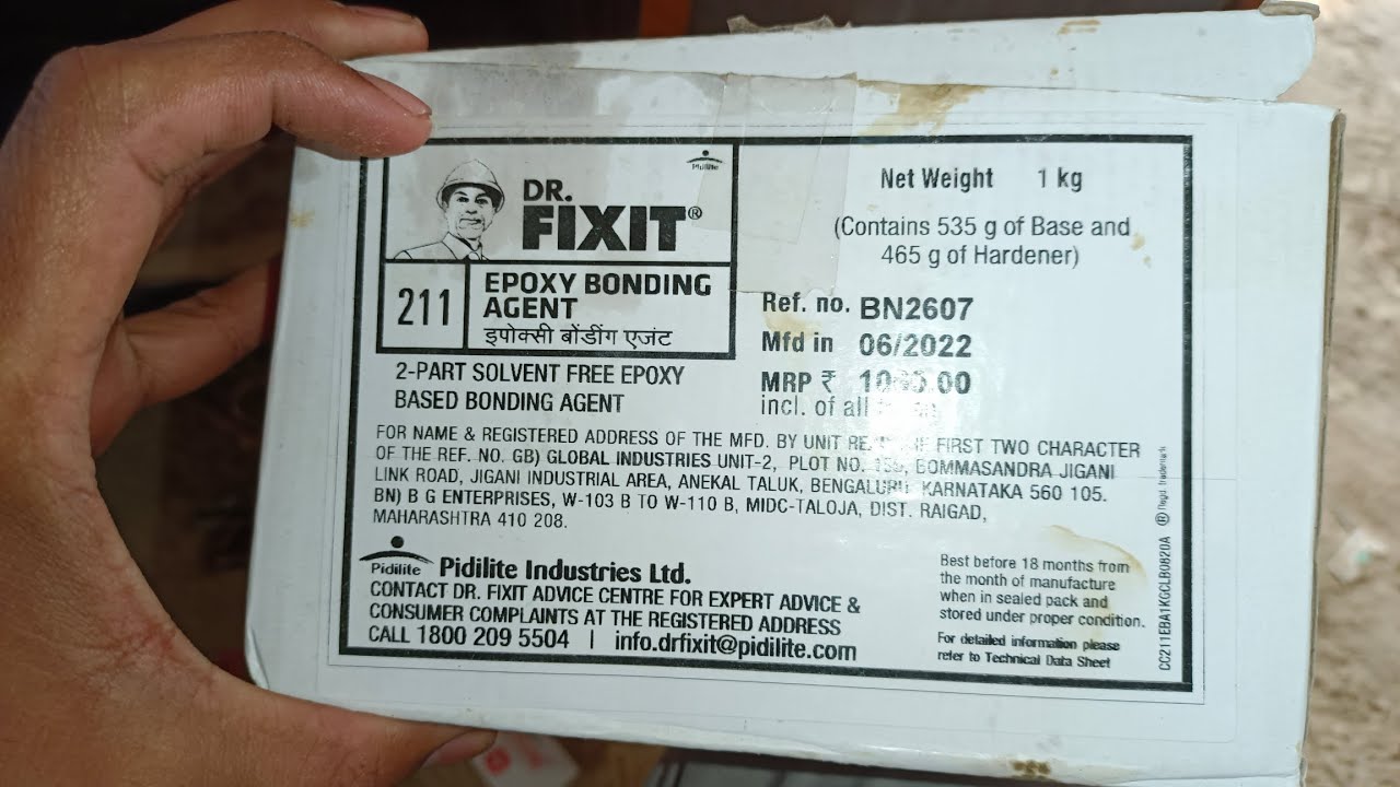 DR FixiT Epoxy Bonding Agent use old slab new slabll डॉक्टर फिक्सिट अपॉक्सी बोर्डिंग को यूज करन