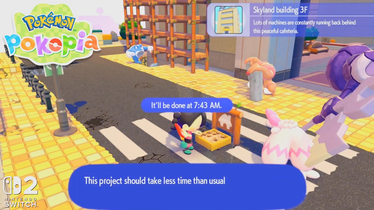 Pokémon Pokopia: Retore 3F Building Skyland & Pokemon Center, Gather material & Calling team!