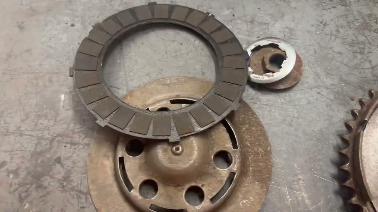 BSA c11g 4 speed 6 spring clutch disassemble 