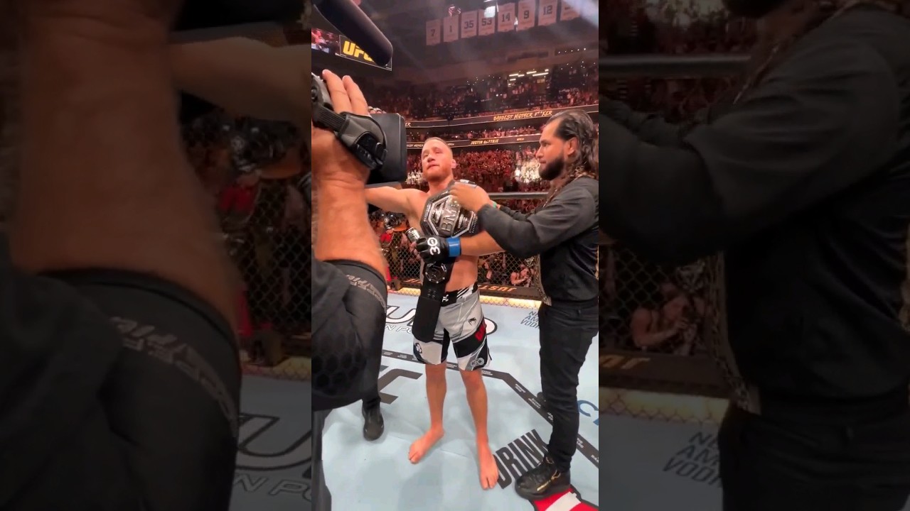 Jorge Masvidal didn't wrap the BMF belt around  Justin Gaethje after his KO win #ufc #mma #fight
