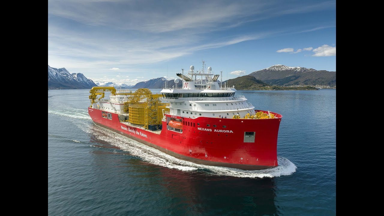The CLV vessel Nexans Aurora on sea trial