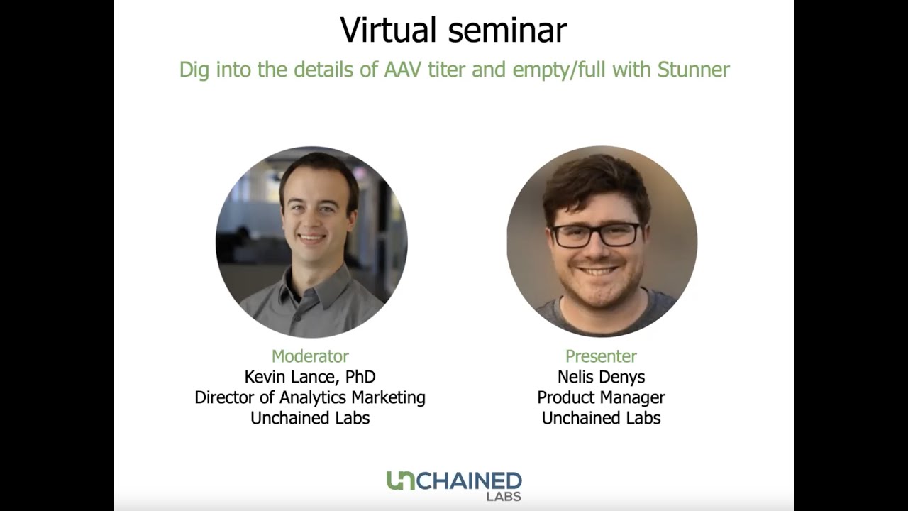 Virtual Seminar Americas: Dig into the details of AAV titer and empty/full with Stunner