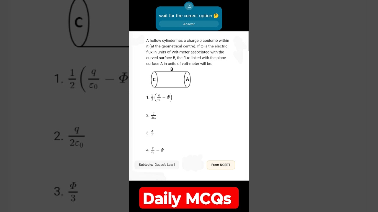 Daily MCQs (NEET, JEE) #jee #neet #ncert #physics