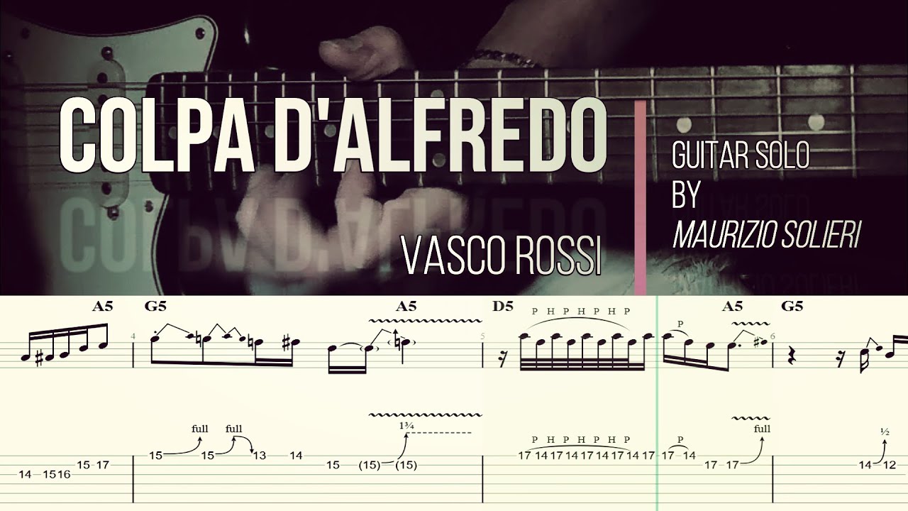 Colpa d'Alfredo - Vasco Rossi | TAB Guitar Solo | Spartito | Tutorial | Lesson