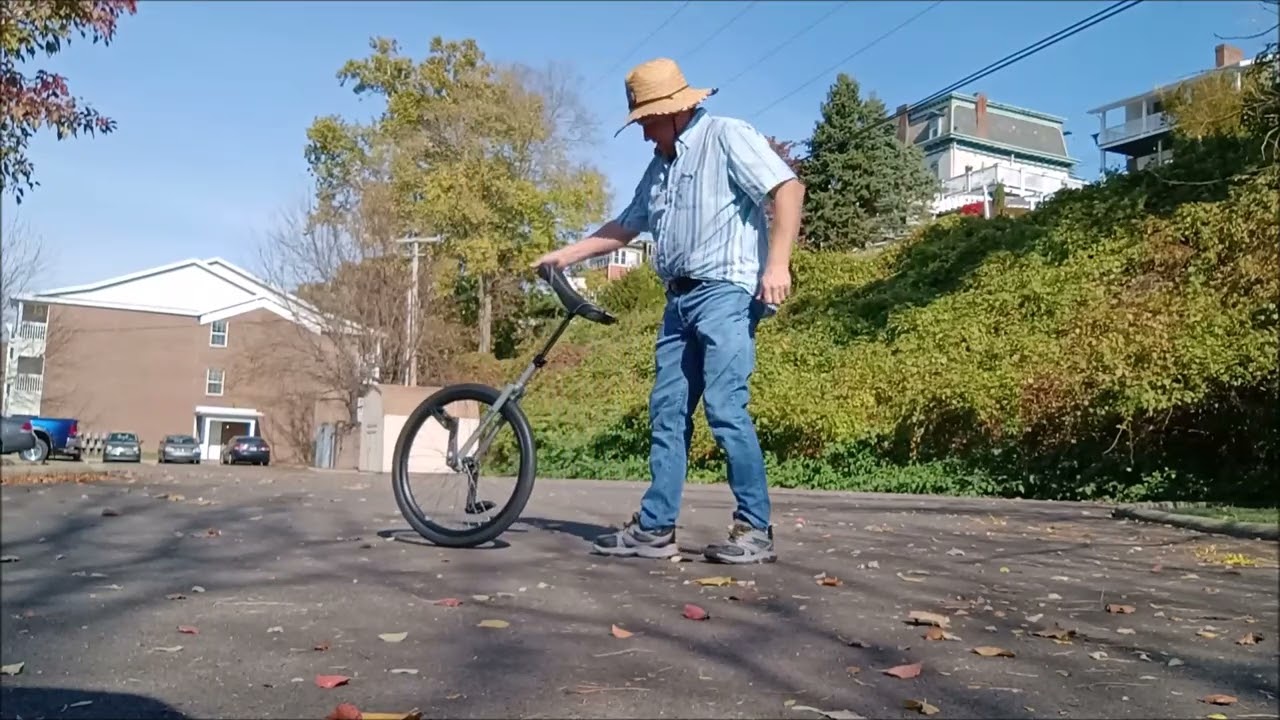 Riding my new Nimbus II unicycle for the first time