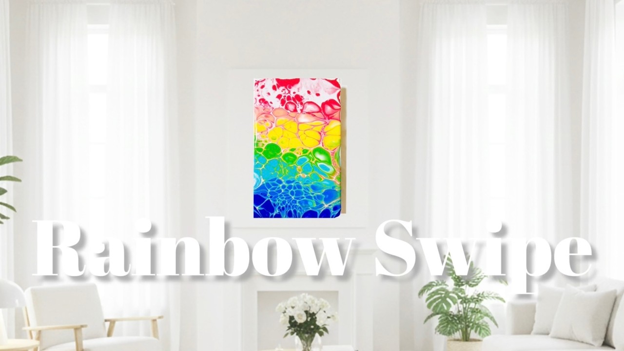 Fluid Art | Rainbow Swipe Art 🎨 + Mixing the Rainbow: The Final Result! | Abstract Art
