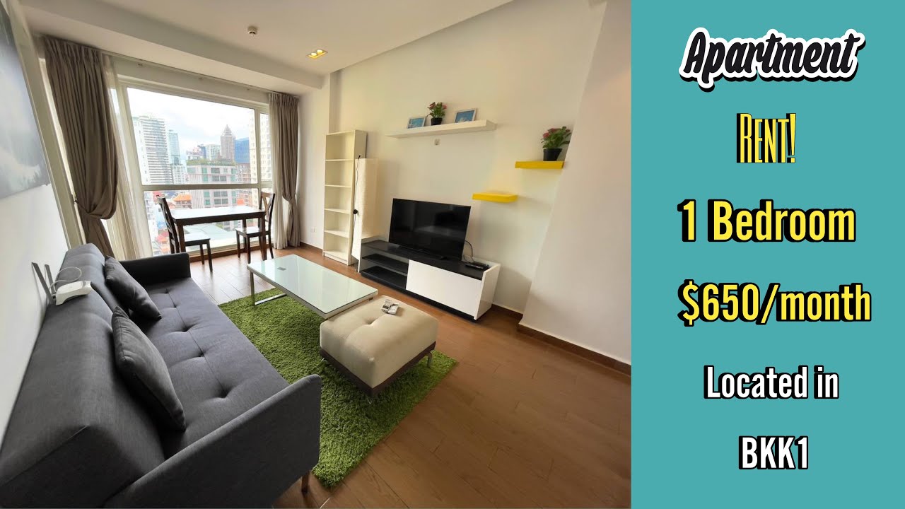 RENT| 1 Bedroom in BKK1 Phnom Penh with gym and swimming pool $650/month