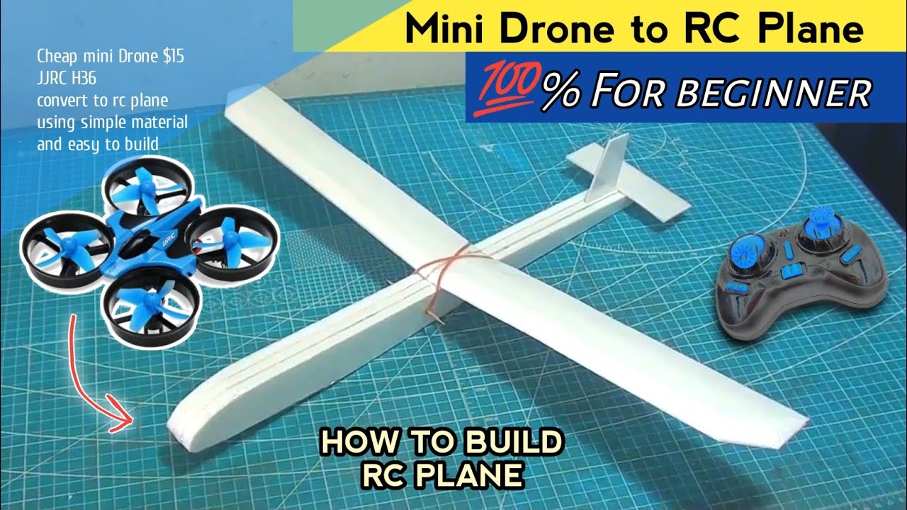 How to make RC Plane Using Foam + mini Drone - drone to rc plane - DIY RC PLANE