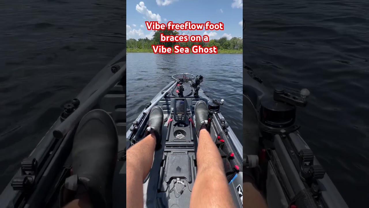 Free flow foot braces work PERFECT on a Vibe Sea Ghost #vibekayaks #kayakfishing