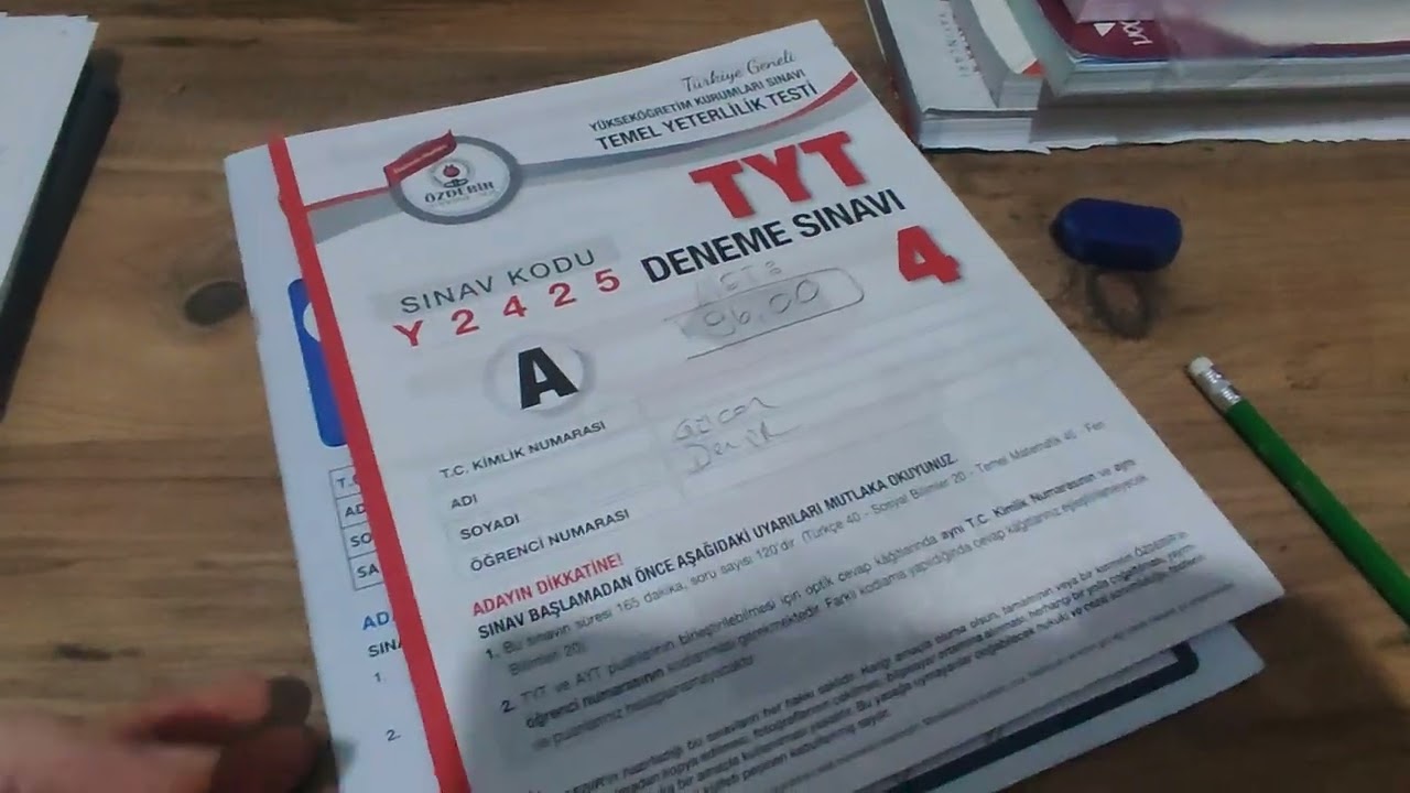 #yks TYT ÖZDEBİR DENEME SONUCUM