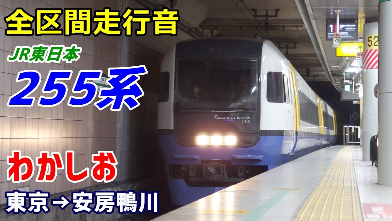 【全区間走行音】JR東日本255系〈わかしお〉東京→安房鴨川 (2019.2)