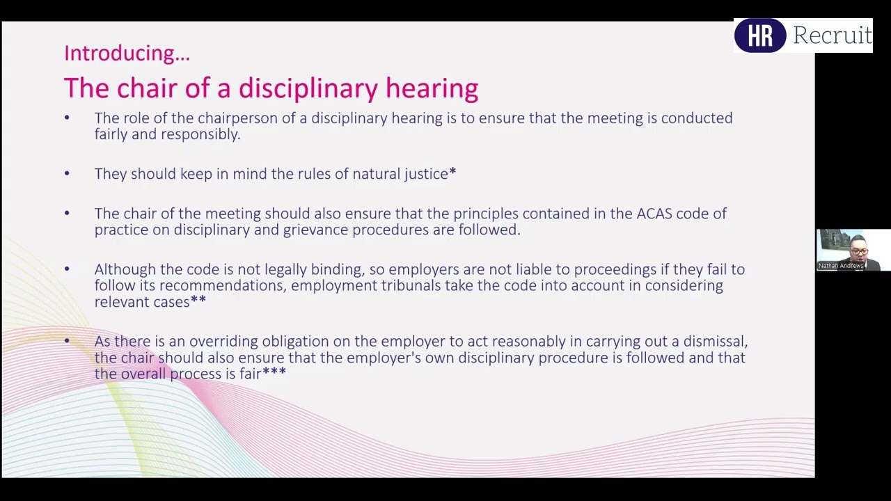 Chairing a Disciplinary Hearing (Webinar) - HR Recruit
