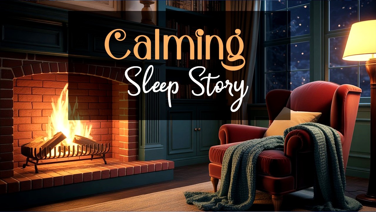 NO ADS 😴 An Evening by the Fireplace 💤Sleep Story with Sleep Meditation Music, Fall Asleep Fast 🎶