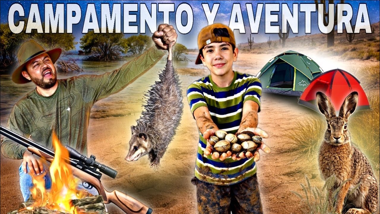 ACAMPAMOS entre DESIERTO y BAHIA ⛺️ Caza, Cocina y Recolección de Mariscos 🦪‼️