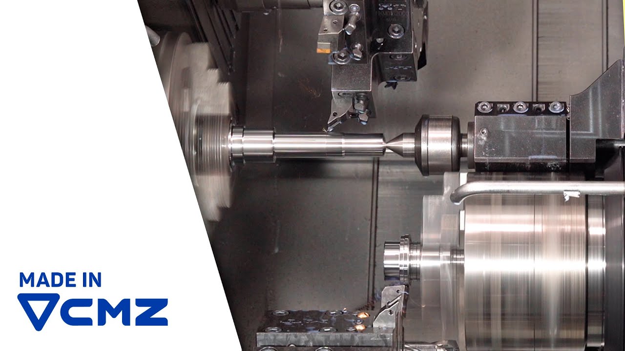 Machining Shafts on a Multiturret Lathe using Tailstock and Gantry Loader | Made in CMZ