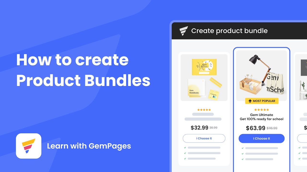 How to Create Product Bundles | v6 Editor | GemPages Tutorial