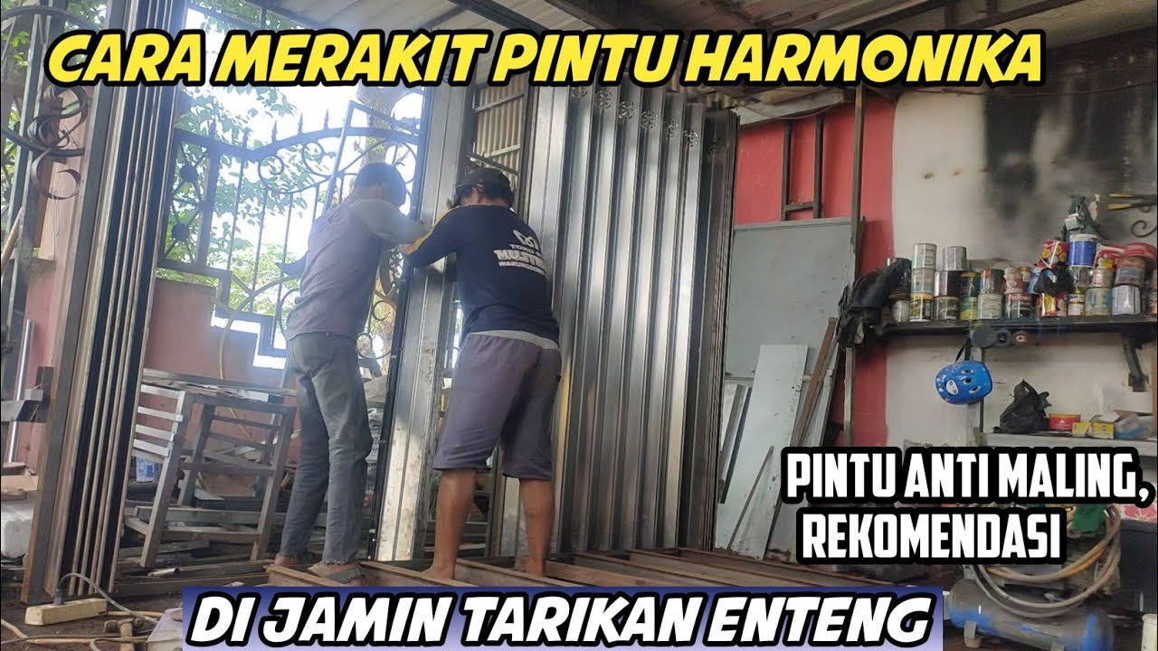 CARA MERAKIT PINTU HARMONIKA || PINTU TOKO HARMONIKA