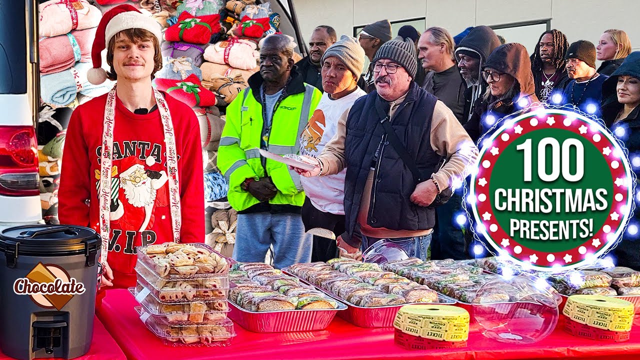 Giving 100 Christmas Presents To 100 Homeless People!