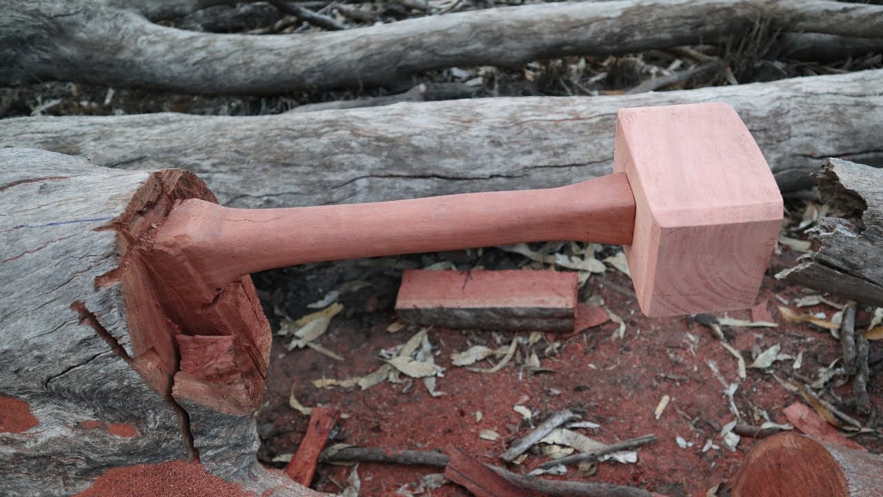 Making a Wooden Mallet from a Log, Woodworking with a Chainsaw