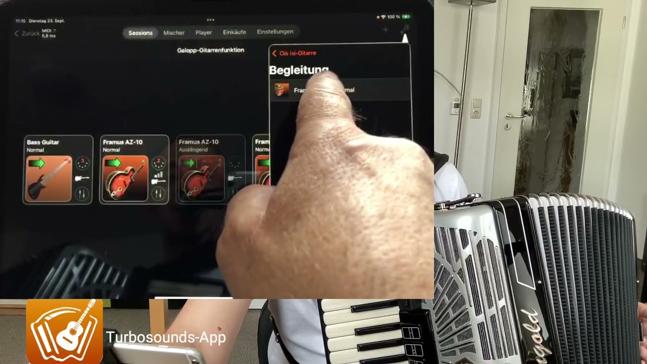 Turbosounds-App, Galopp-Gitarrenfunktion Anleitungs-Video
