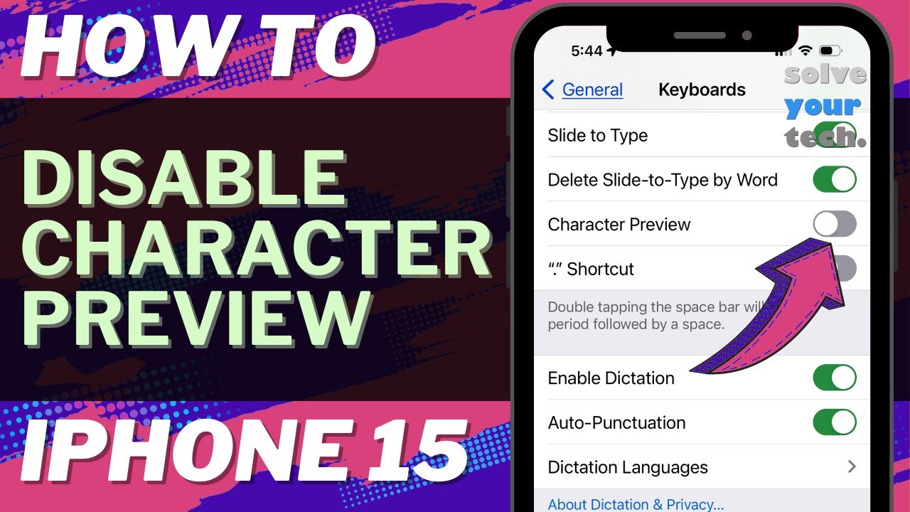How to Disable Character Preview on iPhone 15